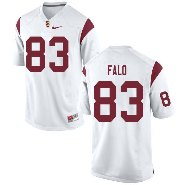 Men #83 Josh Falo USC Trojans College Football Jerseys Sale-White